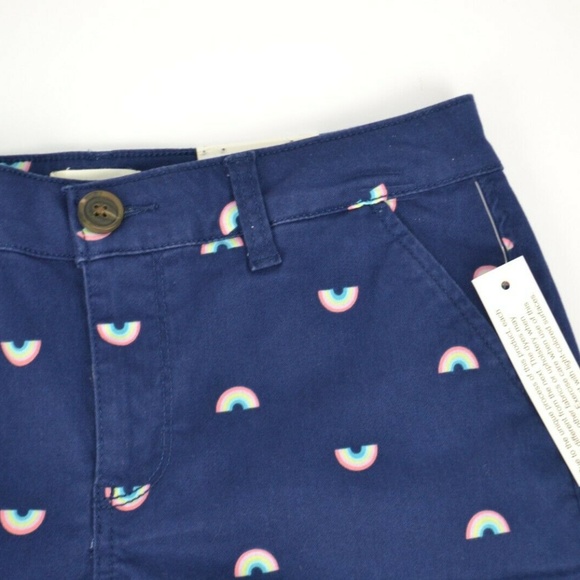 SO Favorite Midi Juniors 5 Navy Rainbow Print Shorts NWT - Picture 2 of 5